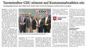 Artikel: Tarmstedter CDU stimmt auf Kommunalwahlen ein